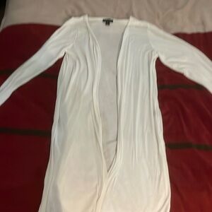 Long white cardigan